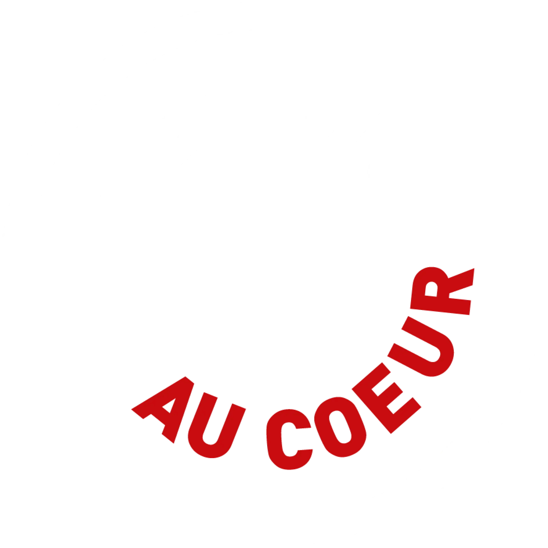 Logo de l'association Au Coeur en lettres rouges stylisées