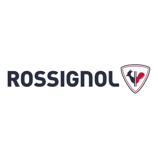 Rossignol brand logo, a stylized bird in red and black