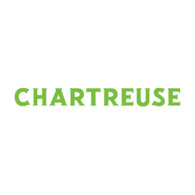 Chartreuse liqueur logo in green on white background