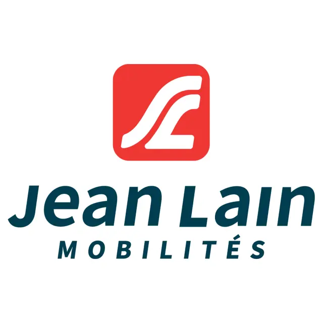 Logo of the company Jean Lain Mobilités, featuring a stylized red 'J' and the text 'Jean Lain Mobilités' in black