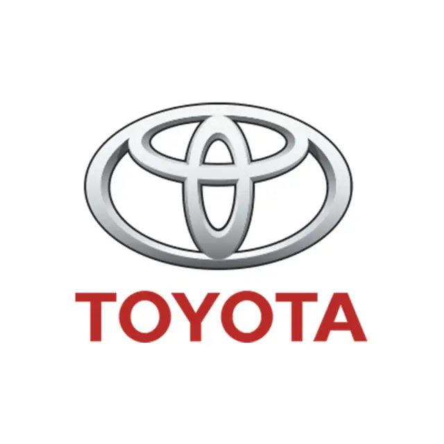 Toyota automobile brand logo in gray and red
