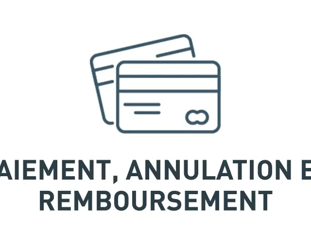 Icône représentant une carte bancaire et une pièce de monnaie symbolisant le paiement, l'annulation et le remboursement