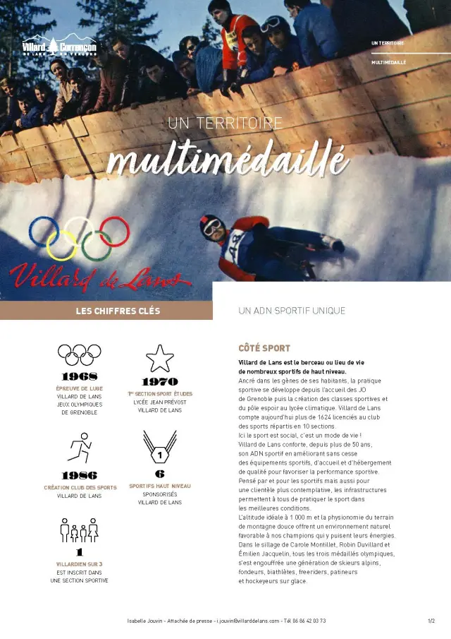 Poster showcasing Lille as a multimedia territory dedicated to sports innovation with key figures and sports icons