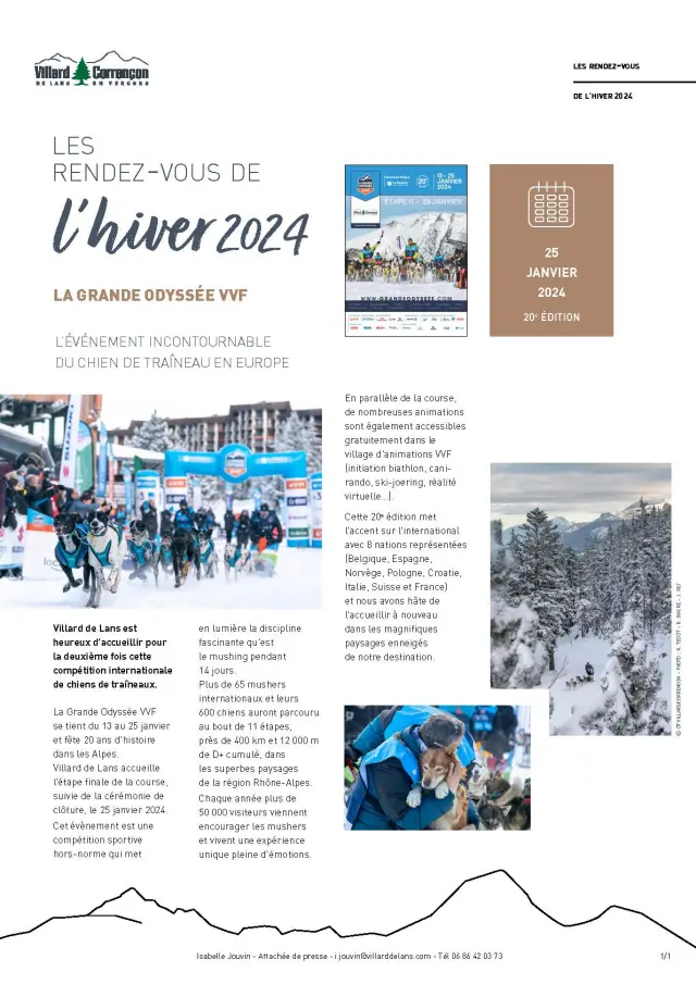 Promotional poster for Winter Rendezvous 2024 featuring skiers and snowy landscapes
