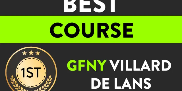 Bannière indiquant le 1er prix du meilleur parcours GFNY Villard-de-Lans avec une médaille dorée